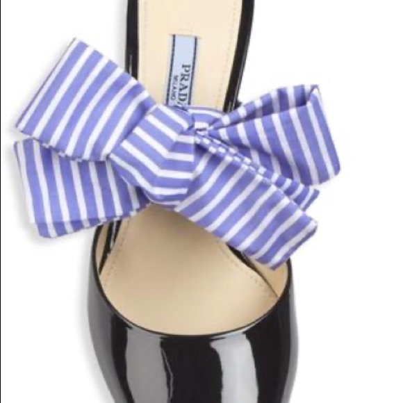 PRADA Patent Mules With Bow Sz 39 - Picture 2 of 7